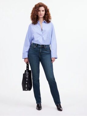Madewell Stovetop High-Rise Straight Jeans - Medium Blue Wash